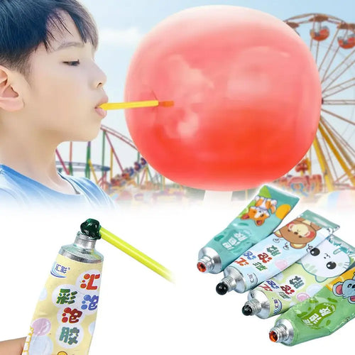 10PCS Fun Blowing Rubber Air Balloon Aluminum Tube Bubble Wrap Carnival Reward Package Game Children Birthday Party School Gift Oasis Select