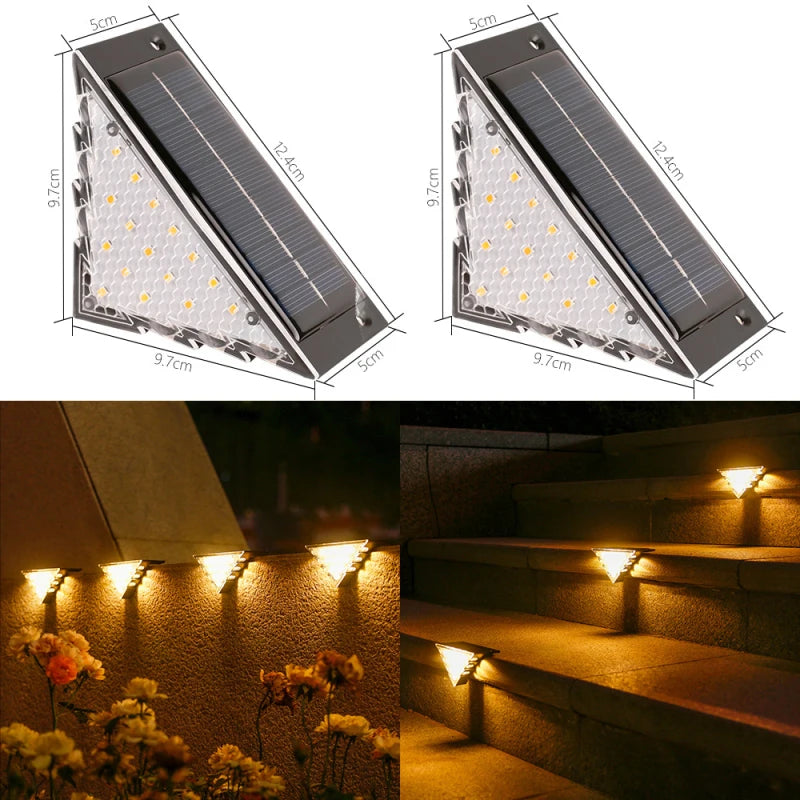 Solar LED Outdoor Step Lights IP65 Waterproof 2-Pack