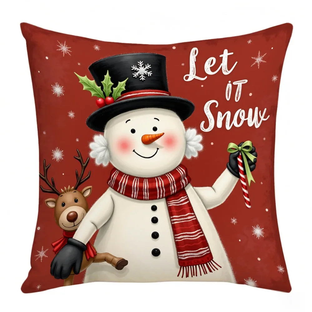 Christmas Cushion Cover 45x45cm – Tree & Snowflake Design