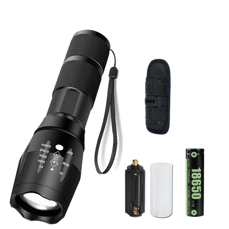 ZHIYU Zoomable LED Tactical Flashlight – Waterproof, 5 Modes
