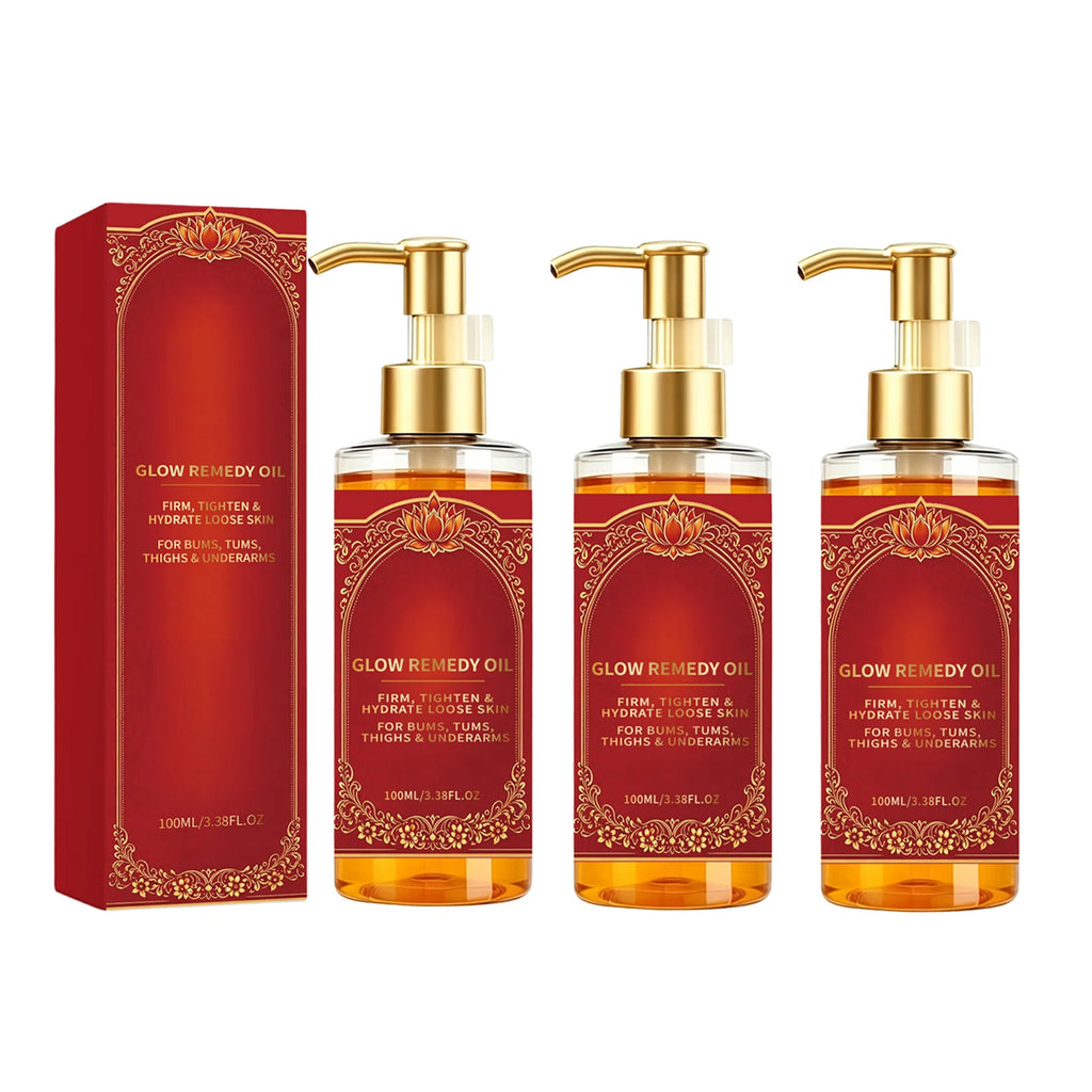 Glow Remedy Firming Body Oil Hydrates Dry Loose Skin Tightens Belly Butt Thighs Underarms Improves Sagging Skin Body Massage Oil Oasis Select 3pcs