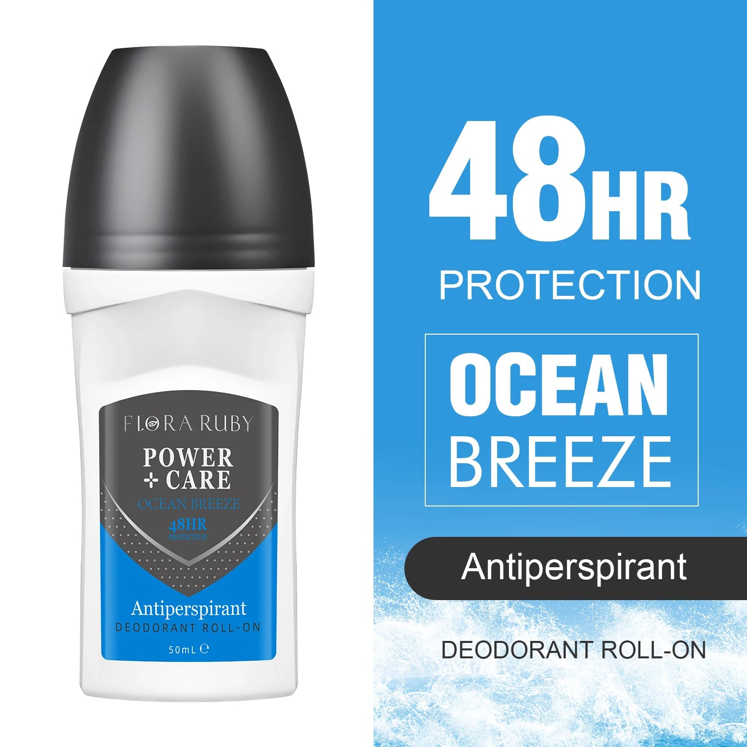 50ml Roll-On Body Deodorant for Men Roll-on Sweating Odor Remover Underarm Deodorant Stick Fast Dry Lasting Portable Refresh Oasis Select 01-Ocean