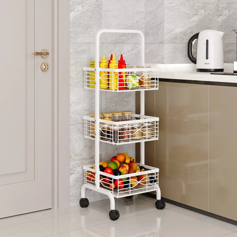 Kitchen Multifunctional Shelf Mobile Square Snack Toy Storage Rack Multi-layer Floor Household Fruit and Vegetable Cart Oasis Select