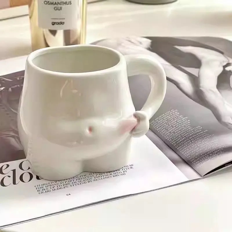Creative Ceramic Coffee Mug Unique Hand Handle Design for Daily Beverage Office Home Funny Decorative Drinkware Gift Oasis Select