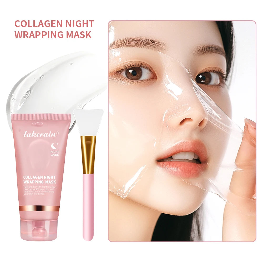 Collagen Facial Mask And Brush Set Rejuvenates Moisturizes Brightens Skin For Glowing Elasticity Korean Face Care Treatment Oasis Select
