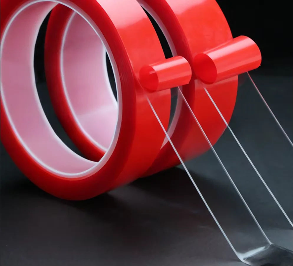 2pc Ultra Thin Transparent Red Film Double Sided Tape With HighTemperature Resistance No Marks Waterproof Adhesion Strong Adhes Oasis Select