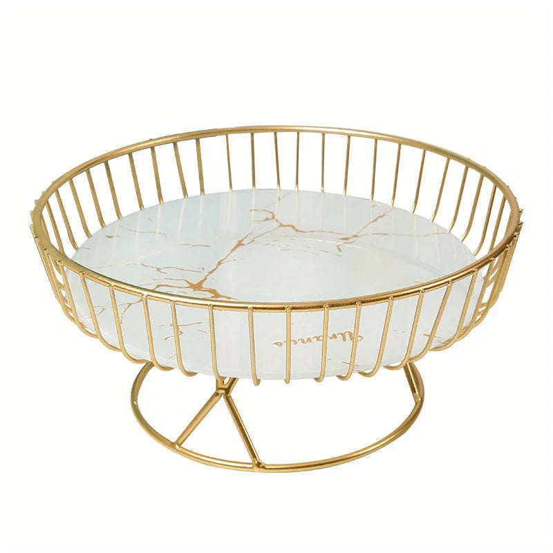 Light Luxury Fruit Plate, Creative Living Room Home Fruit Basket Afternoon Tea Candy Dessert Stand Snack Tray,Party Supplies Oasis Select White tray L
