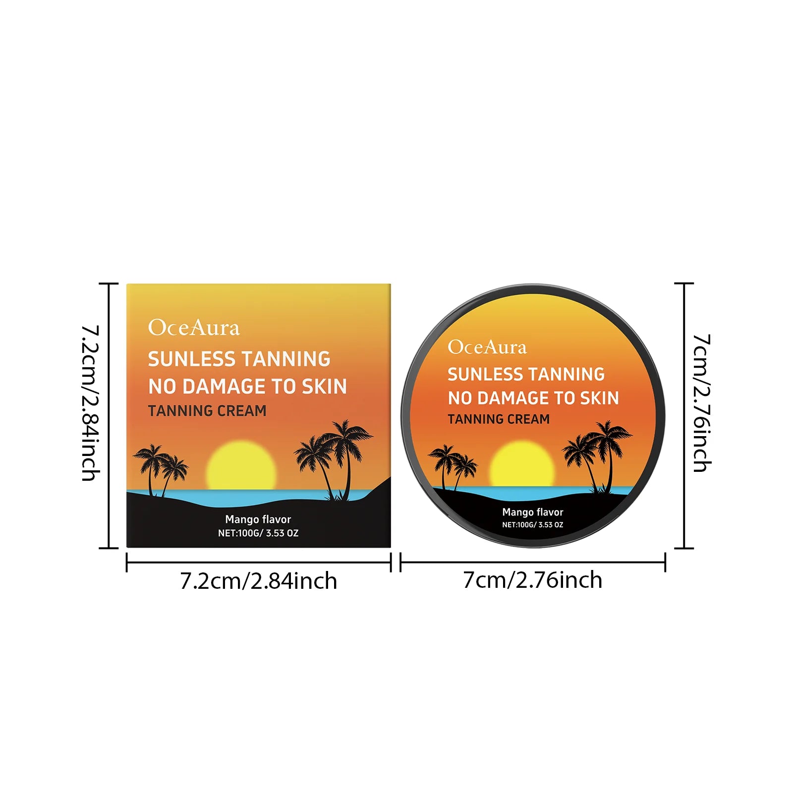 OceAura Self Tanning Cream – Sunless Bronzer Body Lotion Self Tanning Cream Oasis Select Mango Flavor