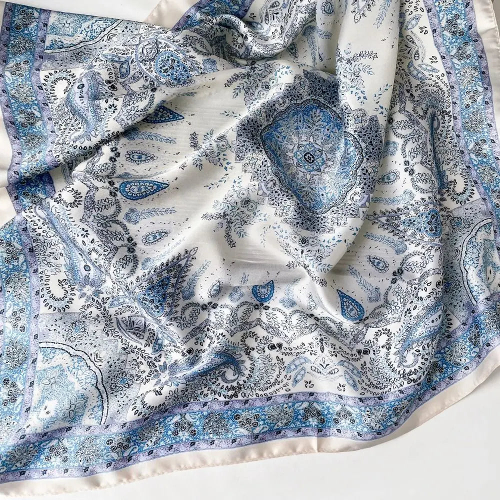 Luxury Square Silk Scarf 70*70cm Silk Material Silk Headscarf Soft Texture Printing Design Silk Scarves For Women and Girls Oasis Select