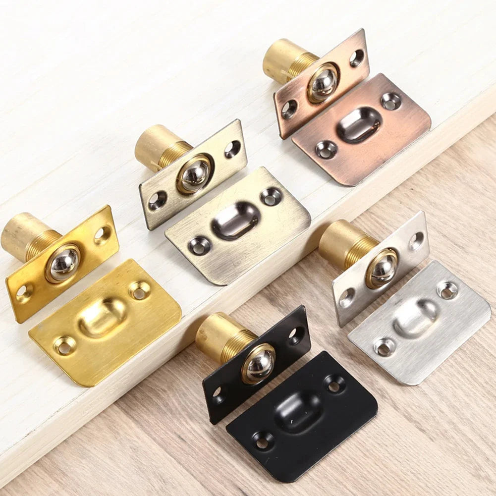 Cabinet Door Spring Ball Catch Latch With Copper And Stainless Steel Adjustable Lock Suitable For Wooden Doors And Closets