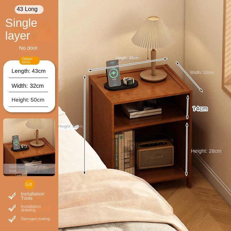 Bedside table storage rack, small household bedroom bedside cabinet alternative, 2024 new model, simple and modern for rental ro Oasis Select CSingle layer 43cm