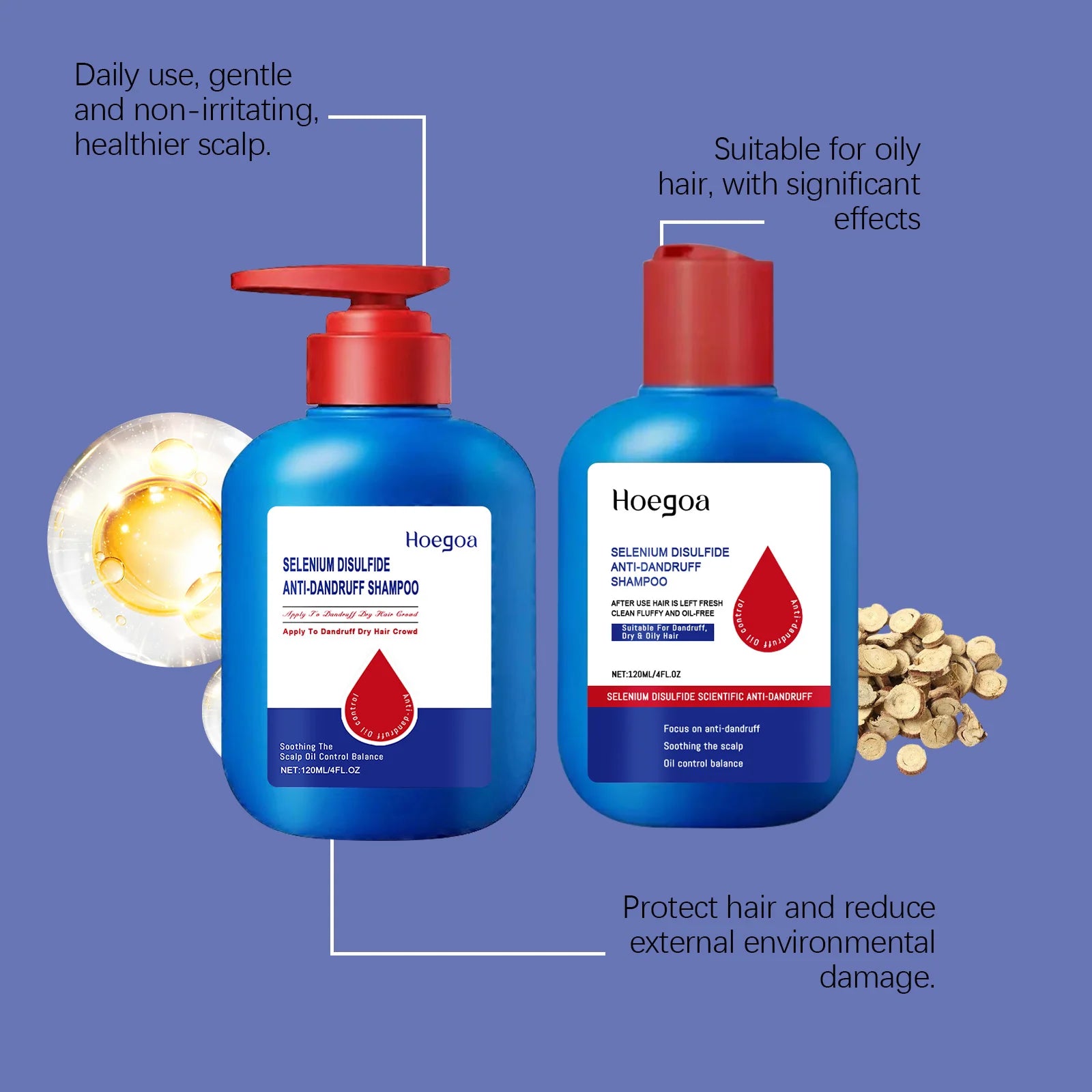 Selenium Sulfide Shampoo Deep Cleansing Remove Dandruff Reduce Scalp Itchy Balance Oil Strengthen Hair Roots Fluffy Hair Shampoo Oasis Select