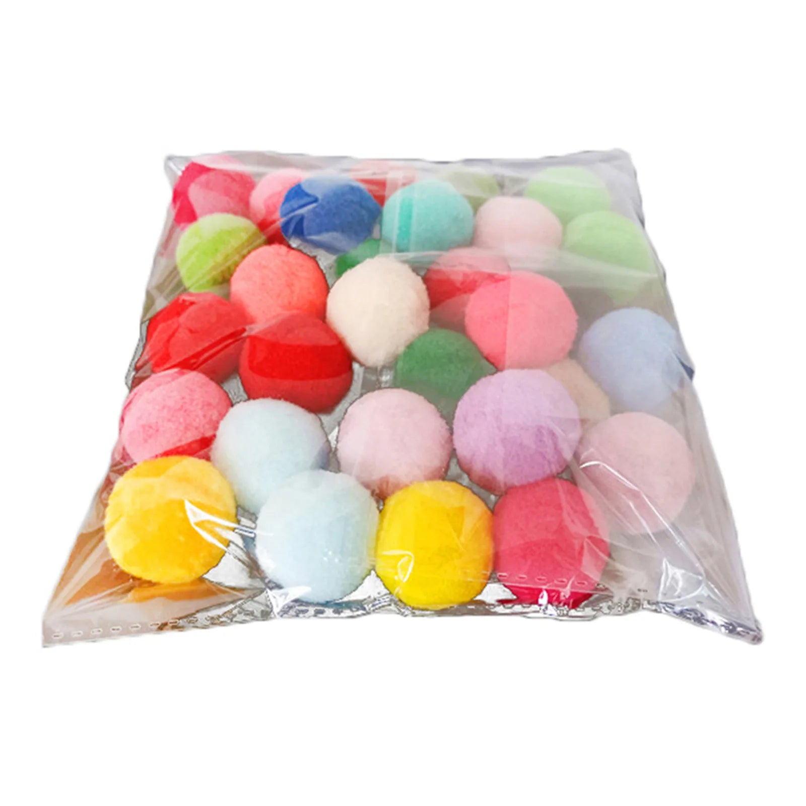 30Pcs 1.6"/4cm Cat Toy Balls Bulk Soft Kitten Pompon Toy Indoor Cats Interactive Play Training Toy Plush Balls Cats Favorite Toy Oasis Select