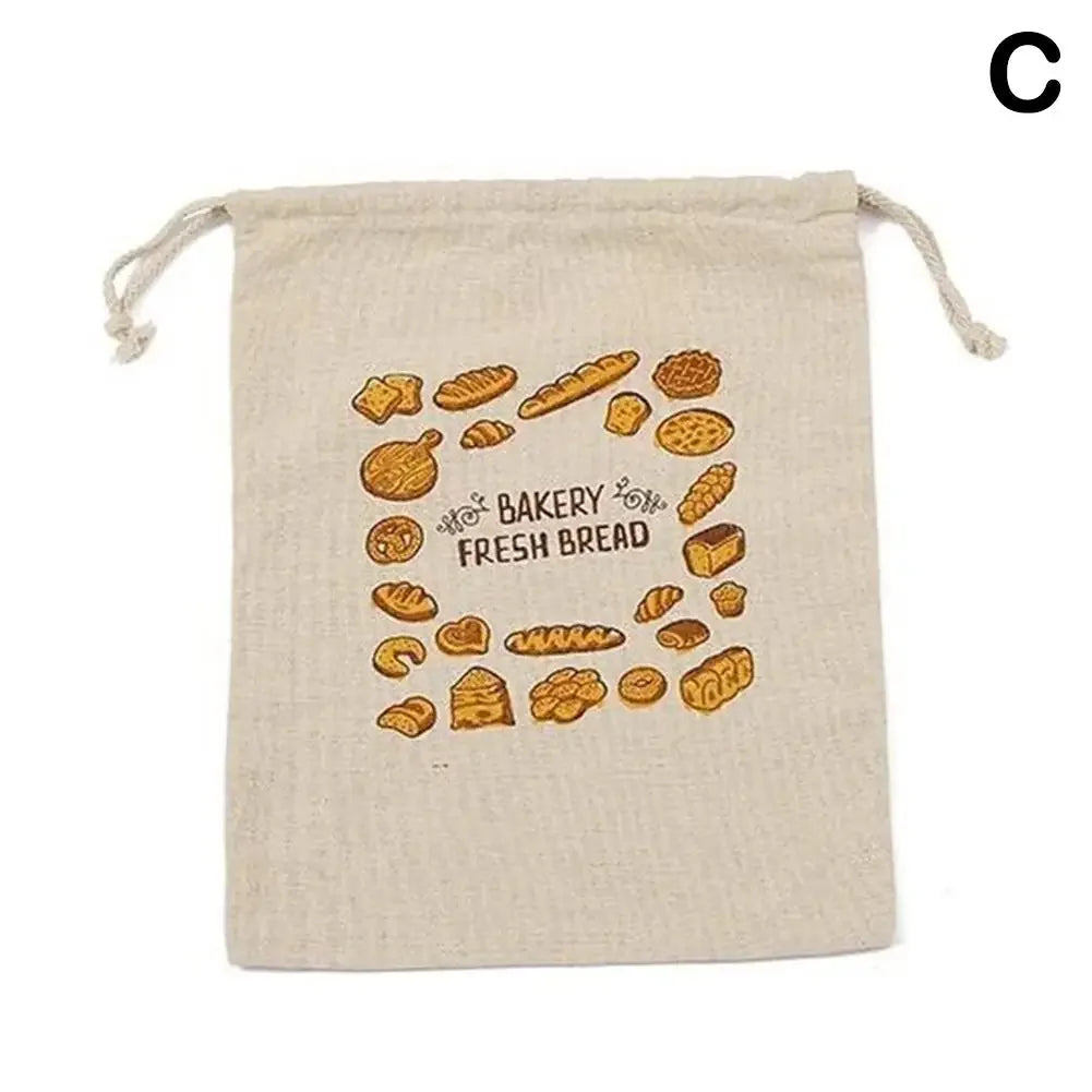 Reusable Drawstring Linen Bread Bags Large Washable Storage Food Accessories Home Unbleached Kitchen Organizer Oasis Select C