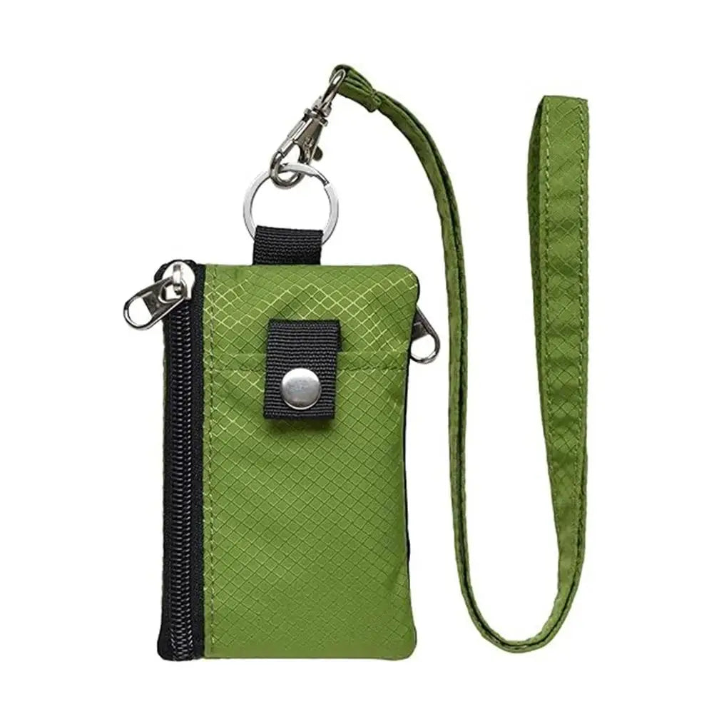 Mini Slim Zipper Keychain Wallet – Water-Resistant Card Holder