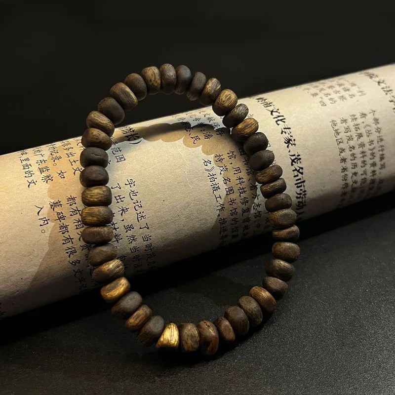 Agarwood Prayer Rosary Bracelet，Arabian Luxury Incense Scent Oudh Wood Prayer Bead Bracelets for Purifying Soul Yoga Meditation Oasis Select