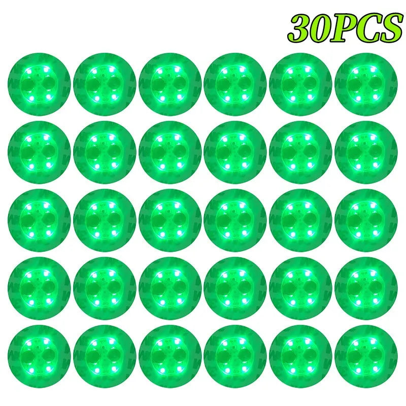 5/10/30PCS LED Coaster Lights Bar KTV Wedding Party Cocktail Drink Cup Vase Lighting Luminous Bottle Stickers Decoration Oasis Select GREEN-30PCS