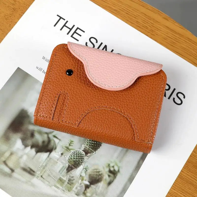 Elephant Accordion Card Wallet – Women's Slim Mini Purse