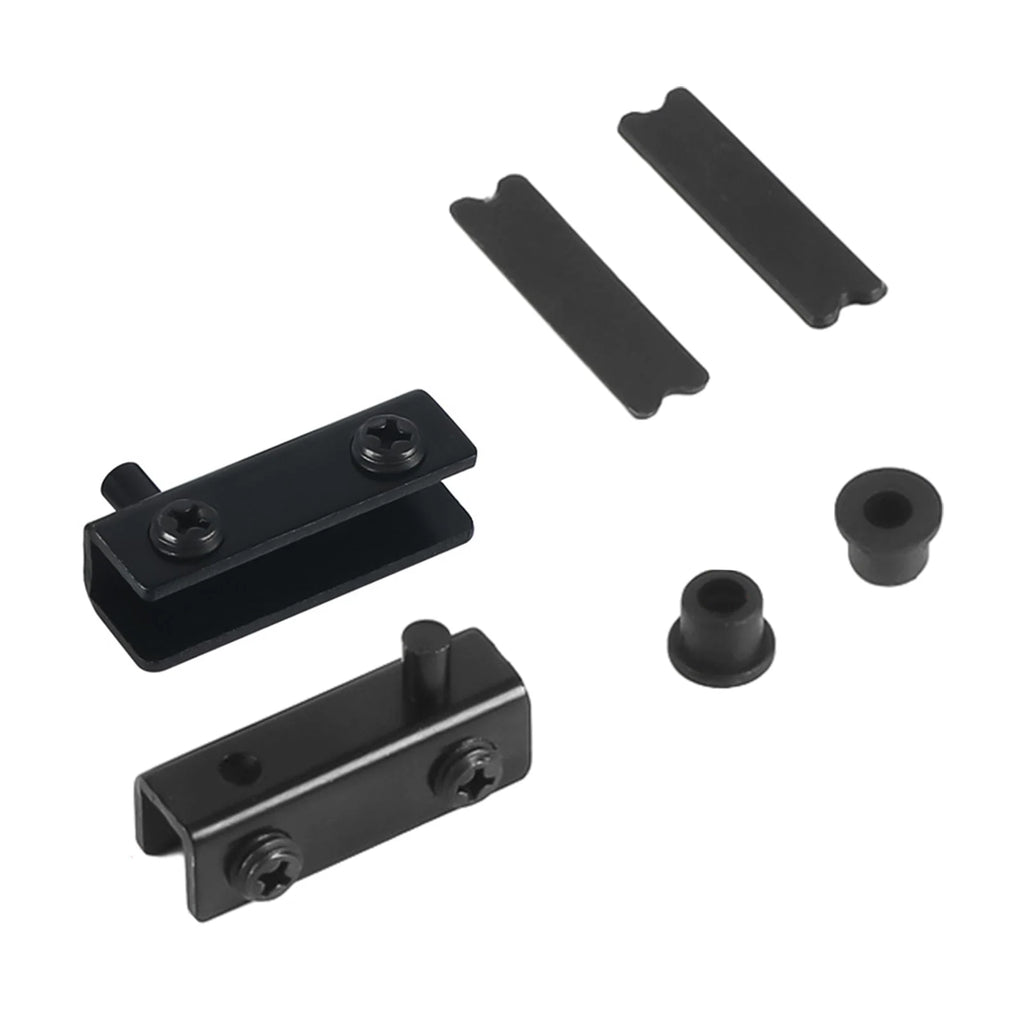 Glass Door Pivot Hinges – No-Drill Stainless Steel Clamps 2-Pack Glass Door Hinges Oasis Select Black