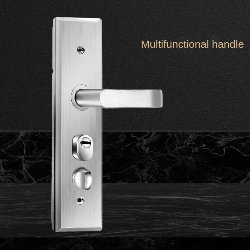 Anti-theft Door Lock Universal Household Entrance Door Handle Handle Door Lock Set Lock Body King Accessories Oasis Select Door handle silvery