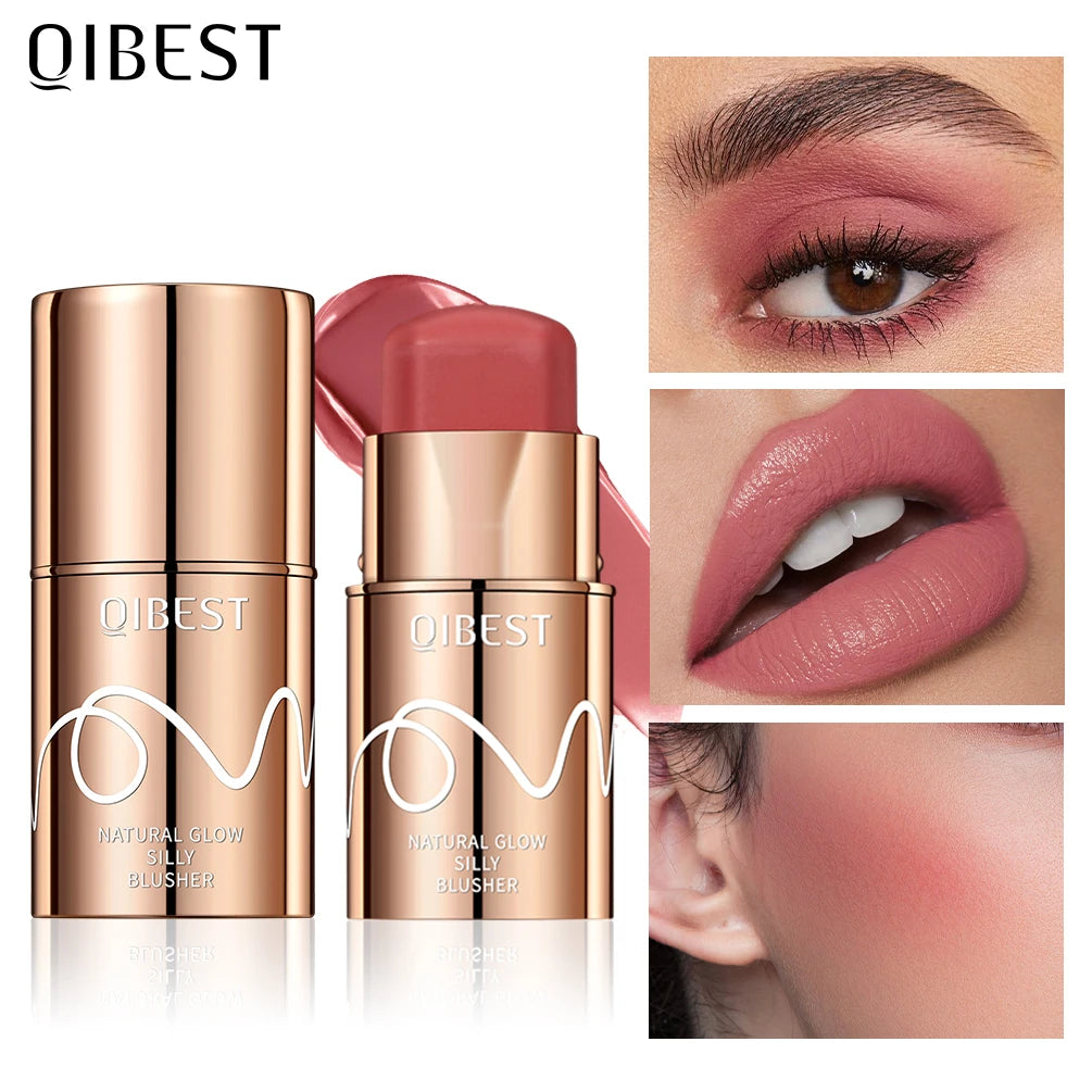 QIBEST 3-in-1 Makeup Stick – Lipstick, Blush & Eyeshadow