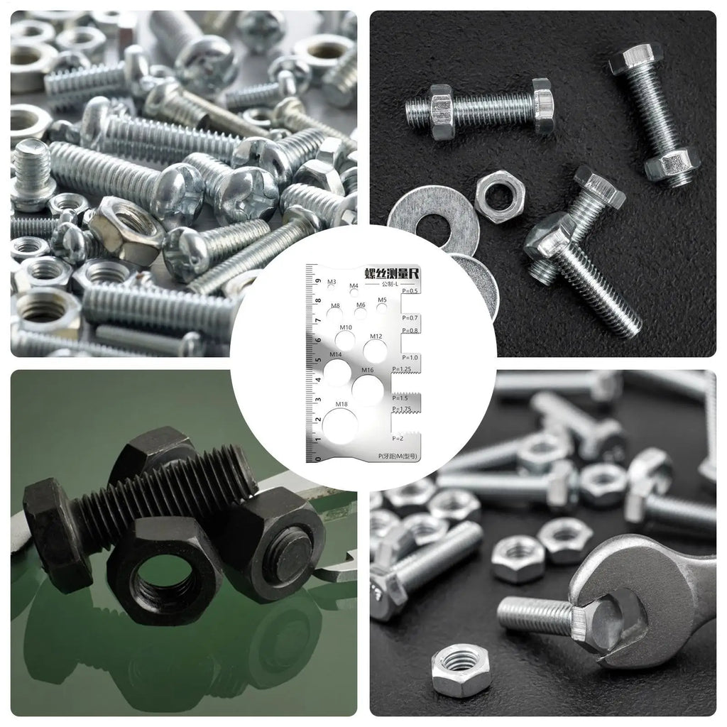 Bolt Thread Checker Measurement Tool for Screw Anti-Slip Portable Measuring Gauge Tool for Nut Bolt Bit Thread Industry Crafting Oasis Select