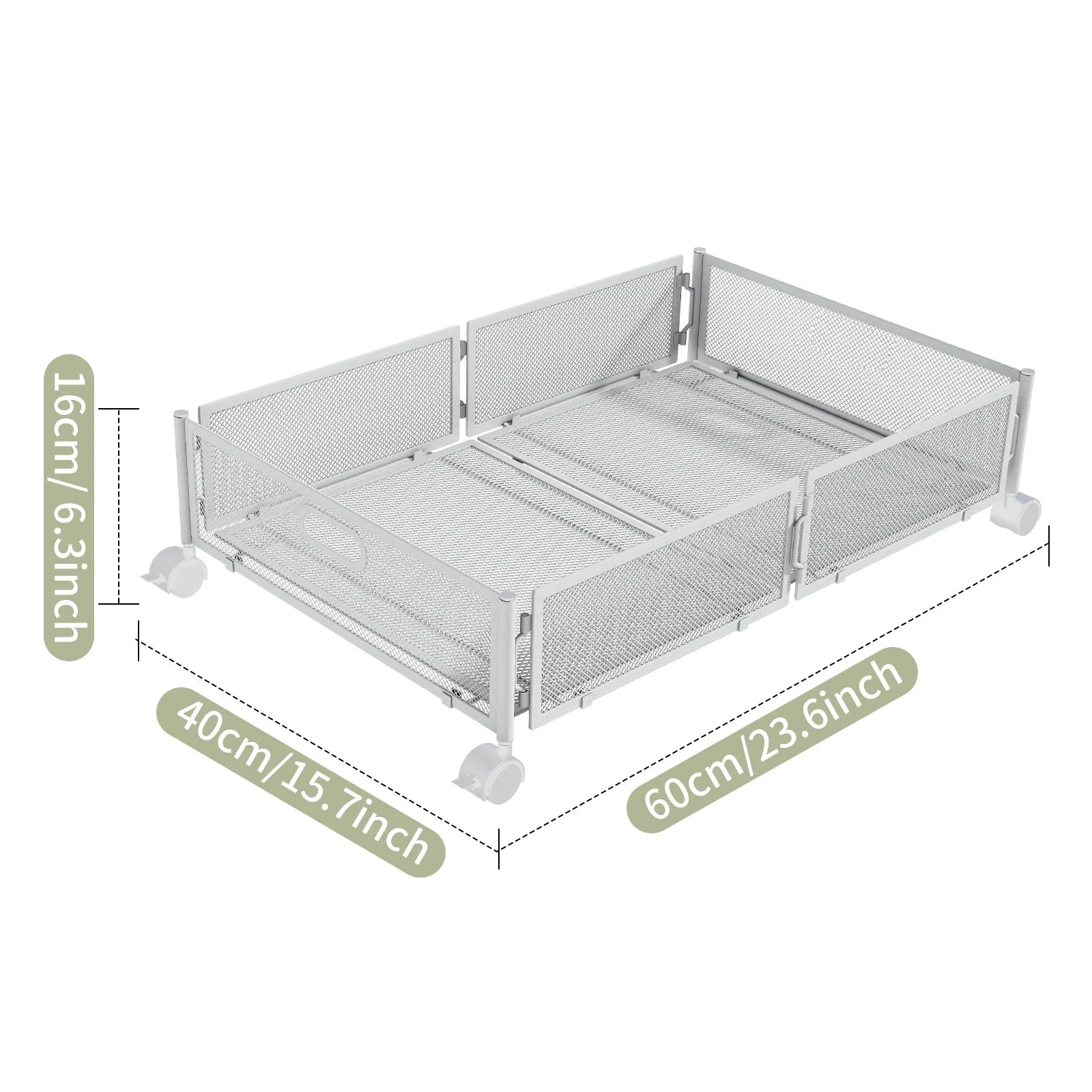 Under the bed rack Bedroom under the bed Storage rack Pull-out pulley Clothing organizer Storage box Oasis Select 1 white