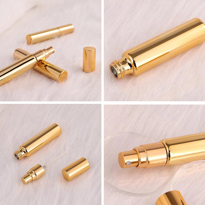 1PC 10ml Portable Mini Perfume Glass Bottle Travel Aluminum Spray Atomizer Empty Metal Parfume Atomiser Sprayer Oasis Select