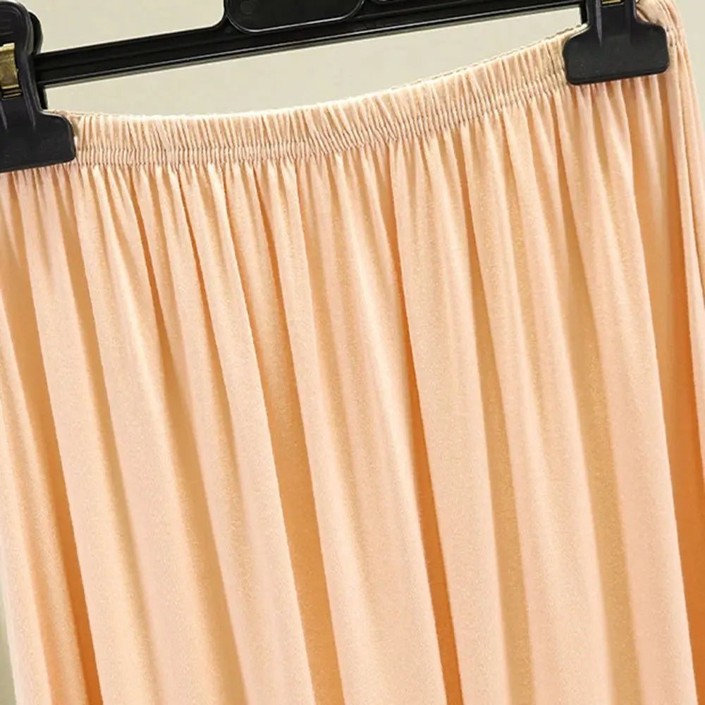 Fashion High Waist Underskirt Elastic Anti-glare Half Length Skirt Anti-Penetrating Pure Color Half Slips Dress for Women Oasis Select