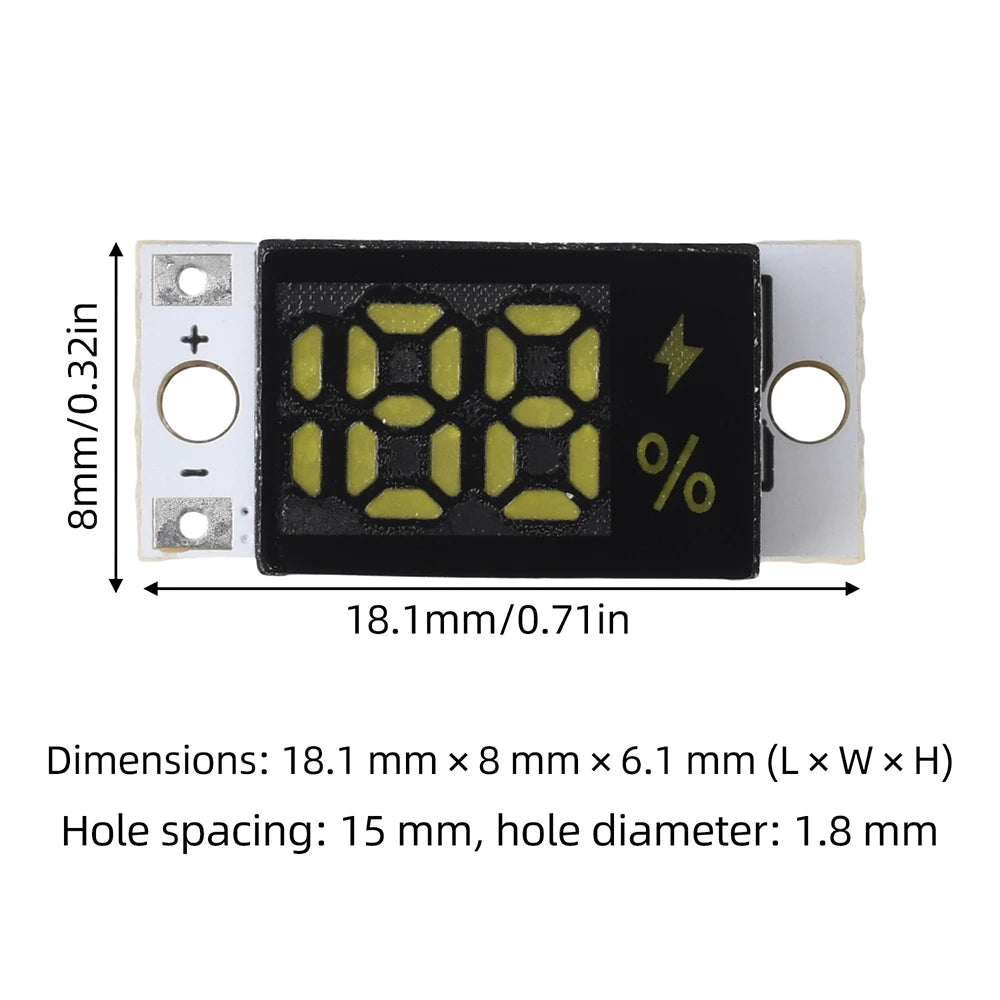Mini Power Display Indicator 1S-4S Lithium Battery Capacity Tester Battery LED Digital Electricity Display Module Oasis Select 4.2V
