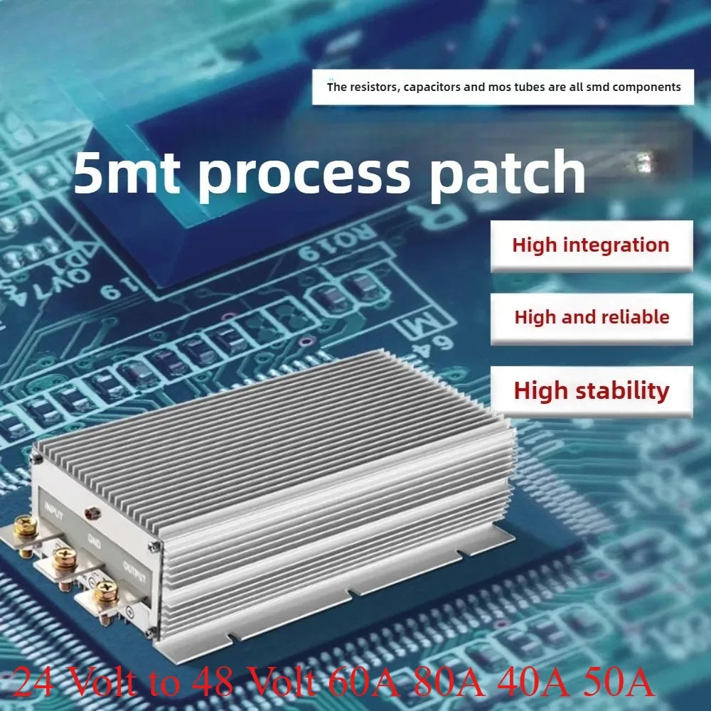 24 Volt to 48 Volt 60A 80A 40A 50A Power Supply 24V TO 48V DC DC boost module converter 24V to 48V Step-up Voltage Regulator Oasis Select