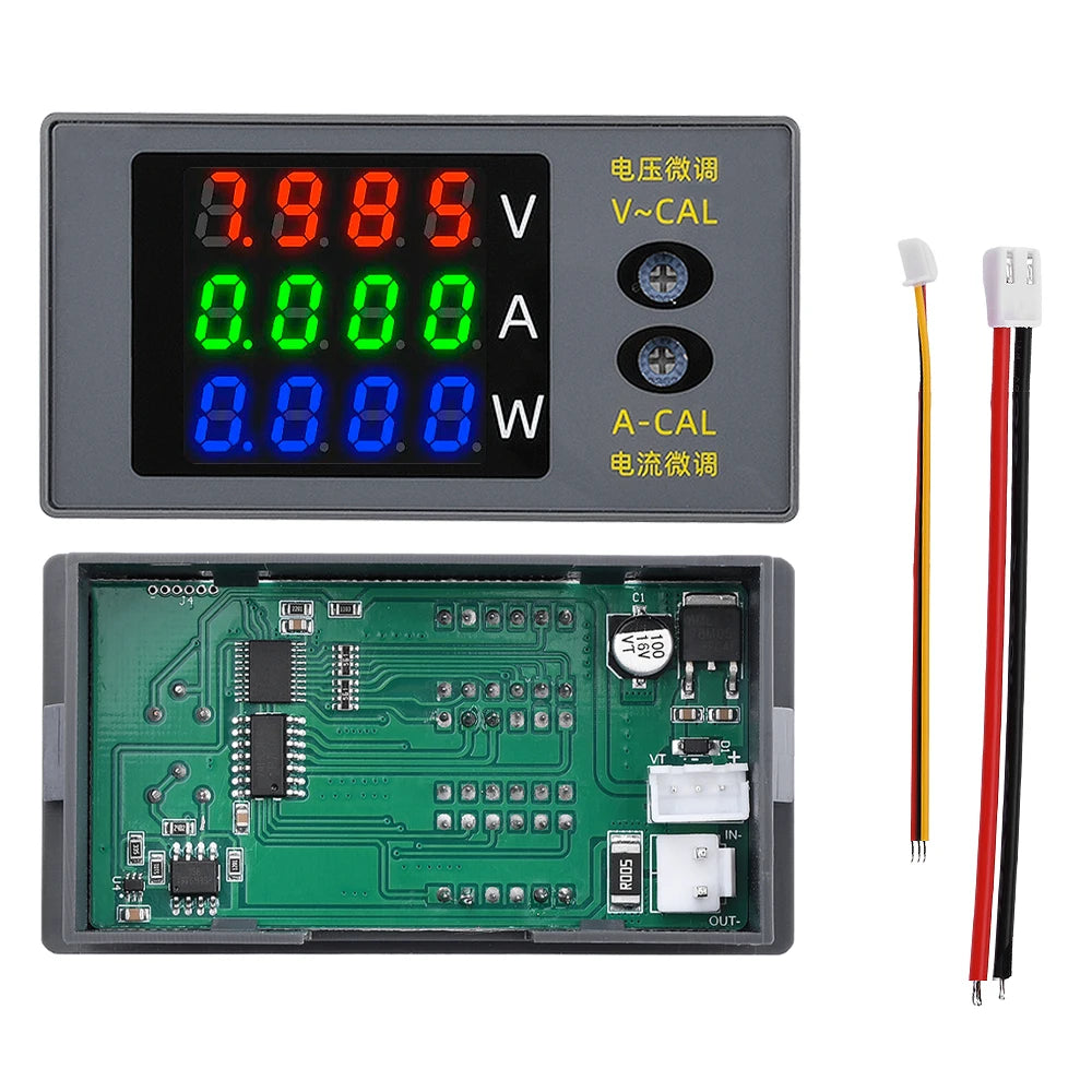 Digital Voltmeter Ammeter Wattmeter Voltage Current Energy Meter DC 0~100V 10A 1000W High Precision Power Meter Oasis Select Red Green Blue