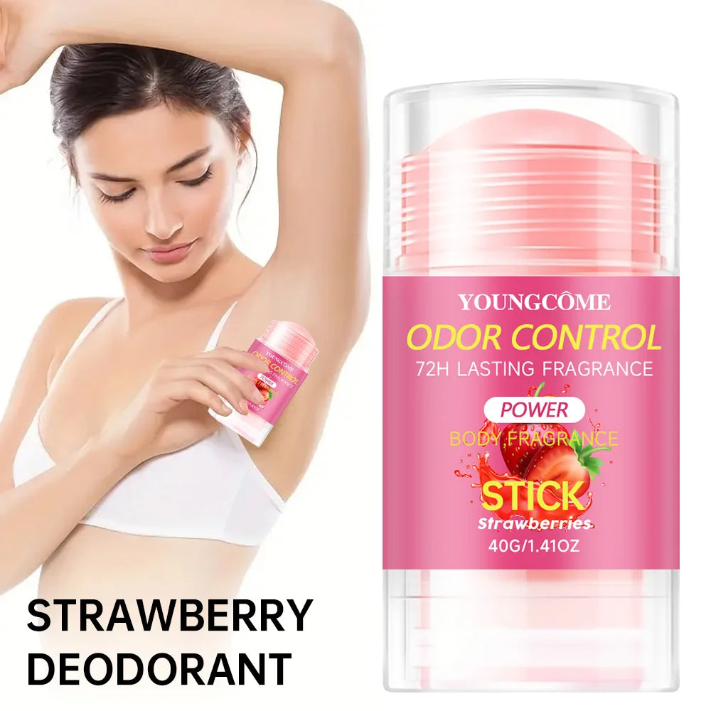 YOUNGCOME Strawberry Deodorant – 72H Aluminum-Free for Women Deodorant Stick Oasis Select