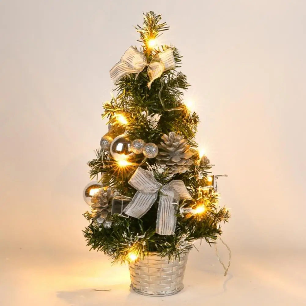 40CM LED Christmas Tree Nightlight LED Light Pine Needle Tree Mini Xmas Tree Christmas Decoration Desktop Ornament New Year Gift Oasis Select