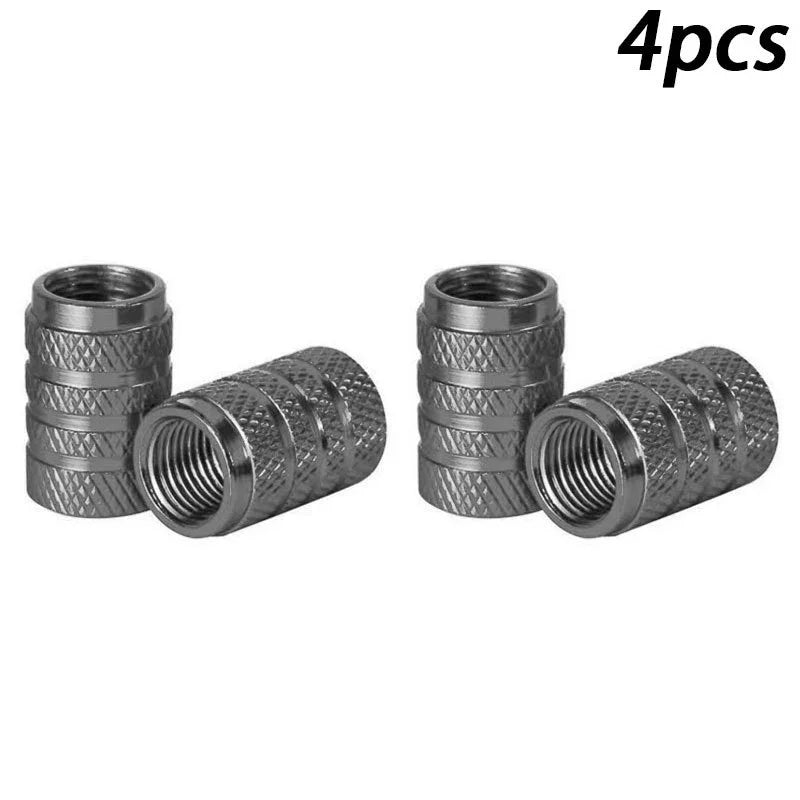 4Pcs/Set Aluminum Alloy Car Whee Tire Valve Caps Valve Stems Cover Car Wheel Dustproof Cap For Car Truck Motorcycle Bicycle Oasis Select Grey