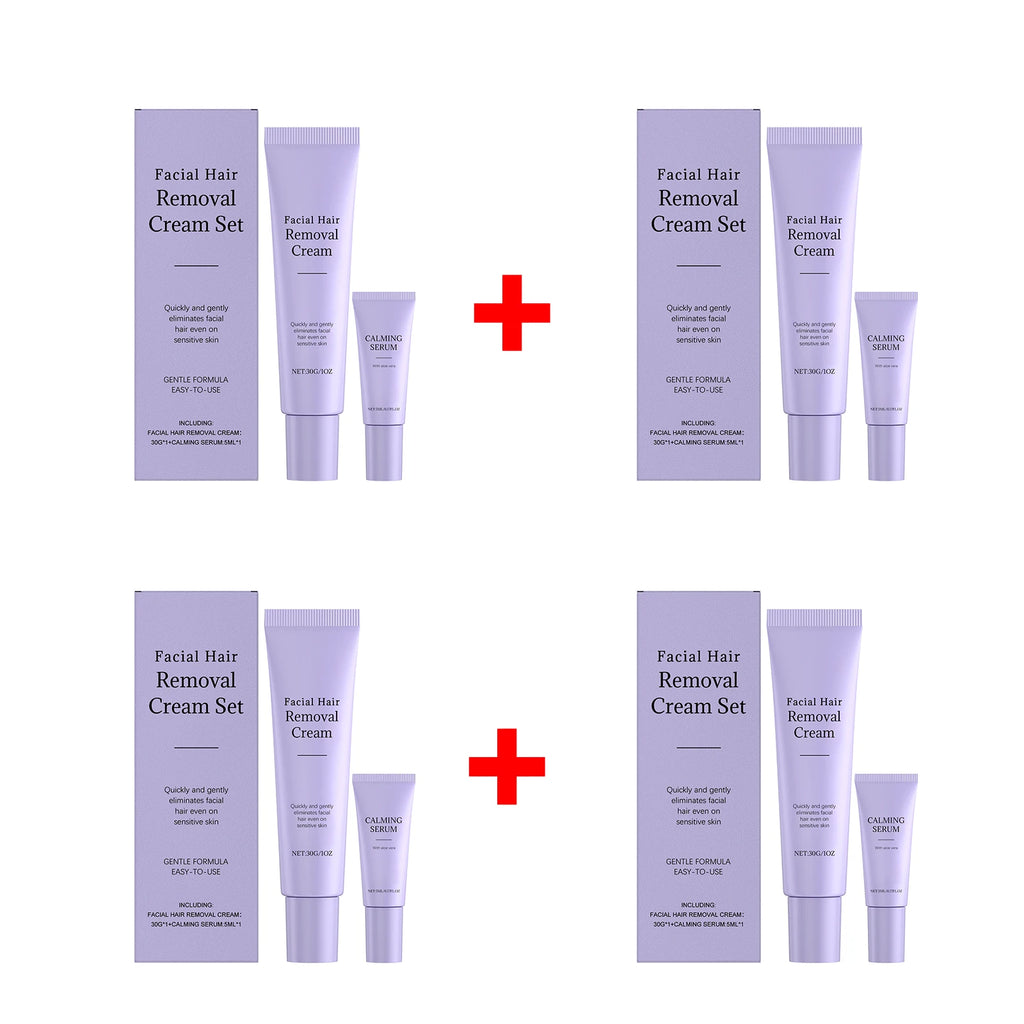 Facial Hair Removal Cream Set Painless Hair Removal Gentle and Non-irritating Remove Mustache Smoothing Moisturizing Face Care Oasis Select 4 Set