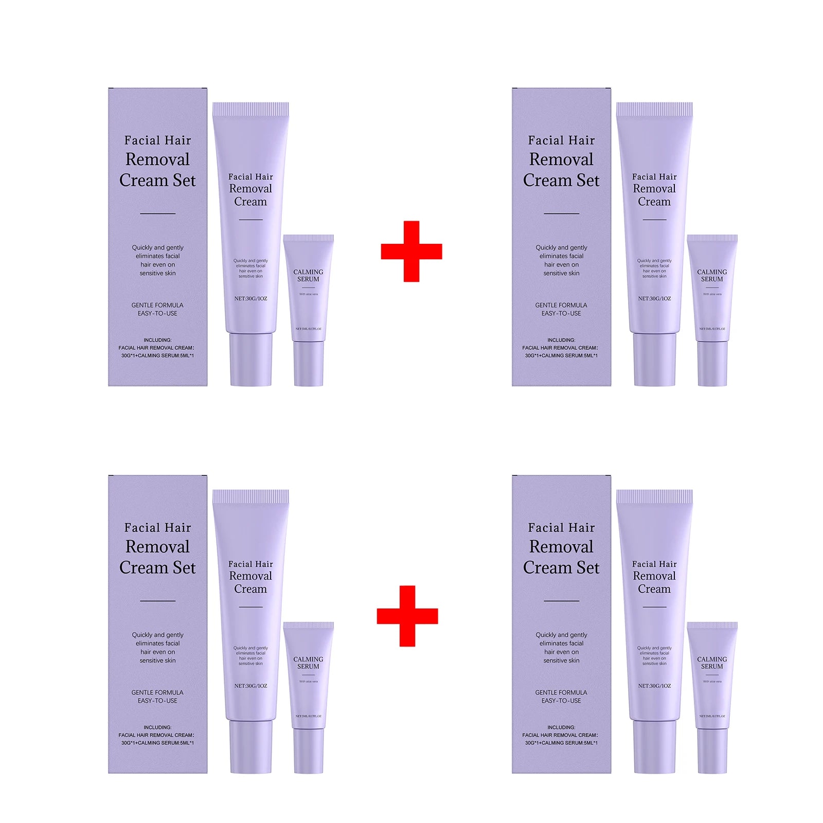 Facial Hair Removal Cream Set Painless Hair Removal Gentle and Non-irritating Remove Mustache Smoothing Moisturizing Face Care Oasis Select 4 Set