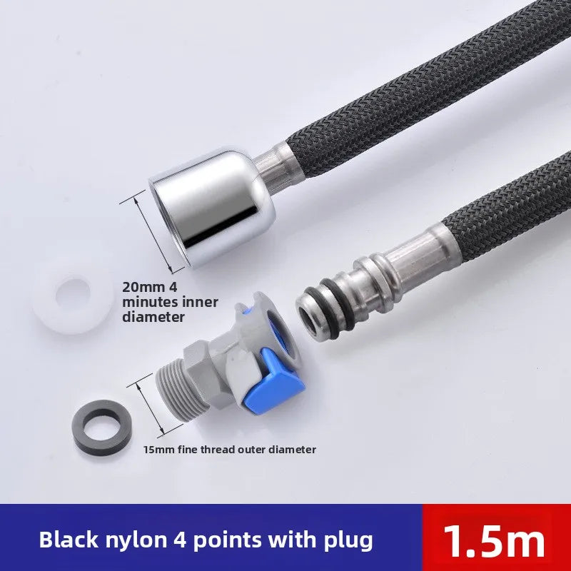 Bathroom Nylon High Pressure Flexible Smooth 1.5/2.0 Meter Shower Hose Flexible Handheld Anti Winding GI/2 Universal Pipe Tube Oasis Select C
