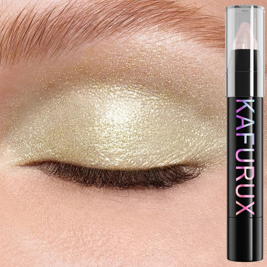 KAFURUX 25-Color Glitter Eyeshadow Pencil – Waterproof & Matte
