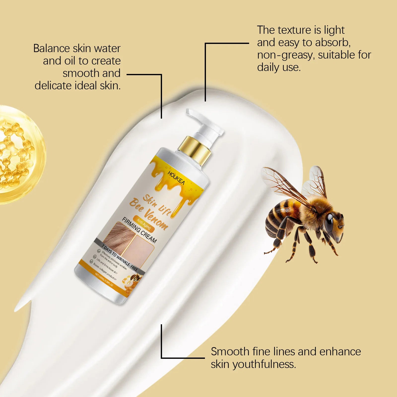 Houkea Bee Venom Body Firming & Moisturizing Cream 100ml