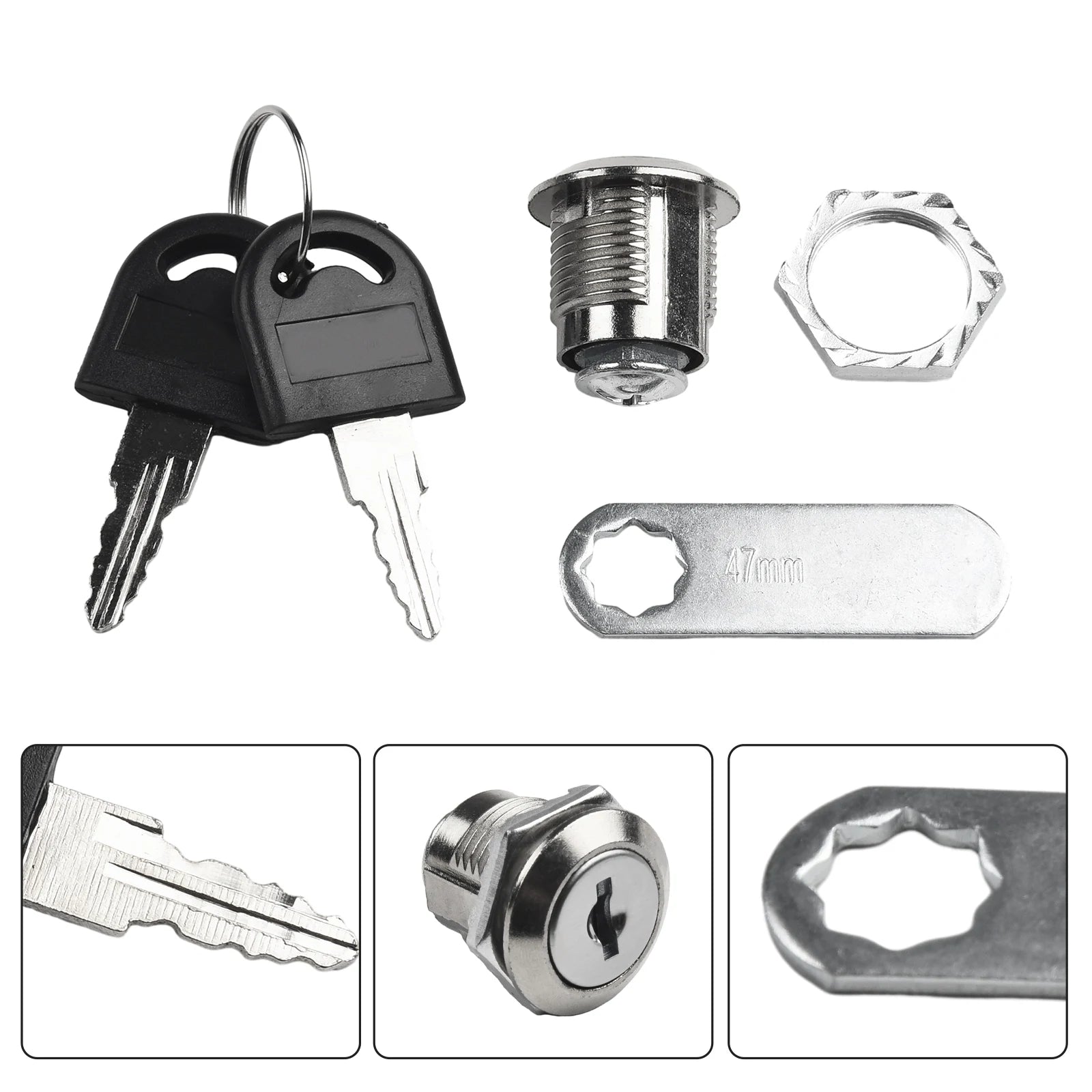 Drawer Cabinet Lock Mail Box Locker Cam Lock Cupboard Door Tongue Lock With 2 Key Furniture Hardware Oasis Select