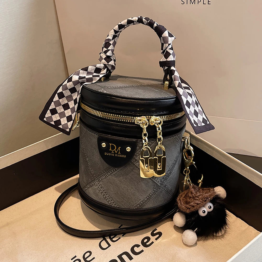 HOBBAGGO Women's PU Leather Bucket Crossbody Tote Bag Purse