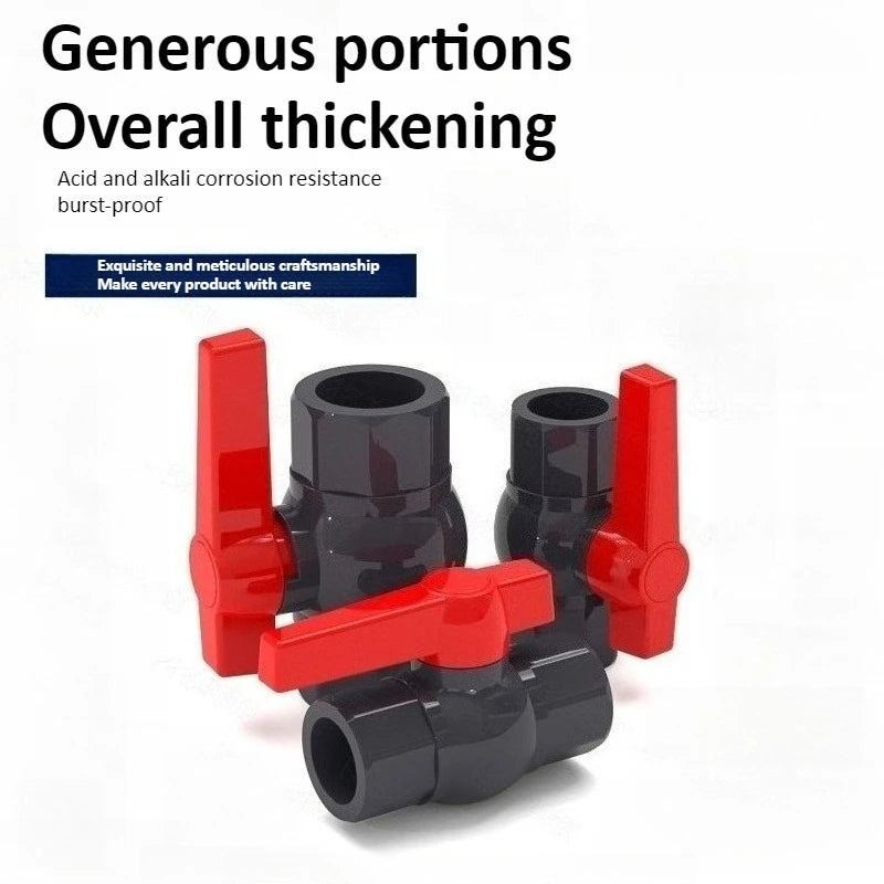 Dark Gray Long Handled Ball Valve PVC DN15 20 25 32 40 50 Plastic Single-sided Fittings Switch Socket Industrial Adhesive Oasis Select