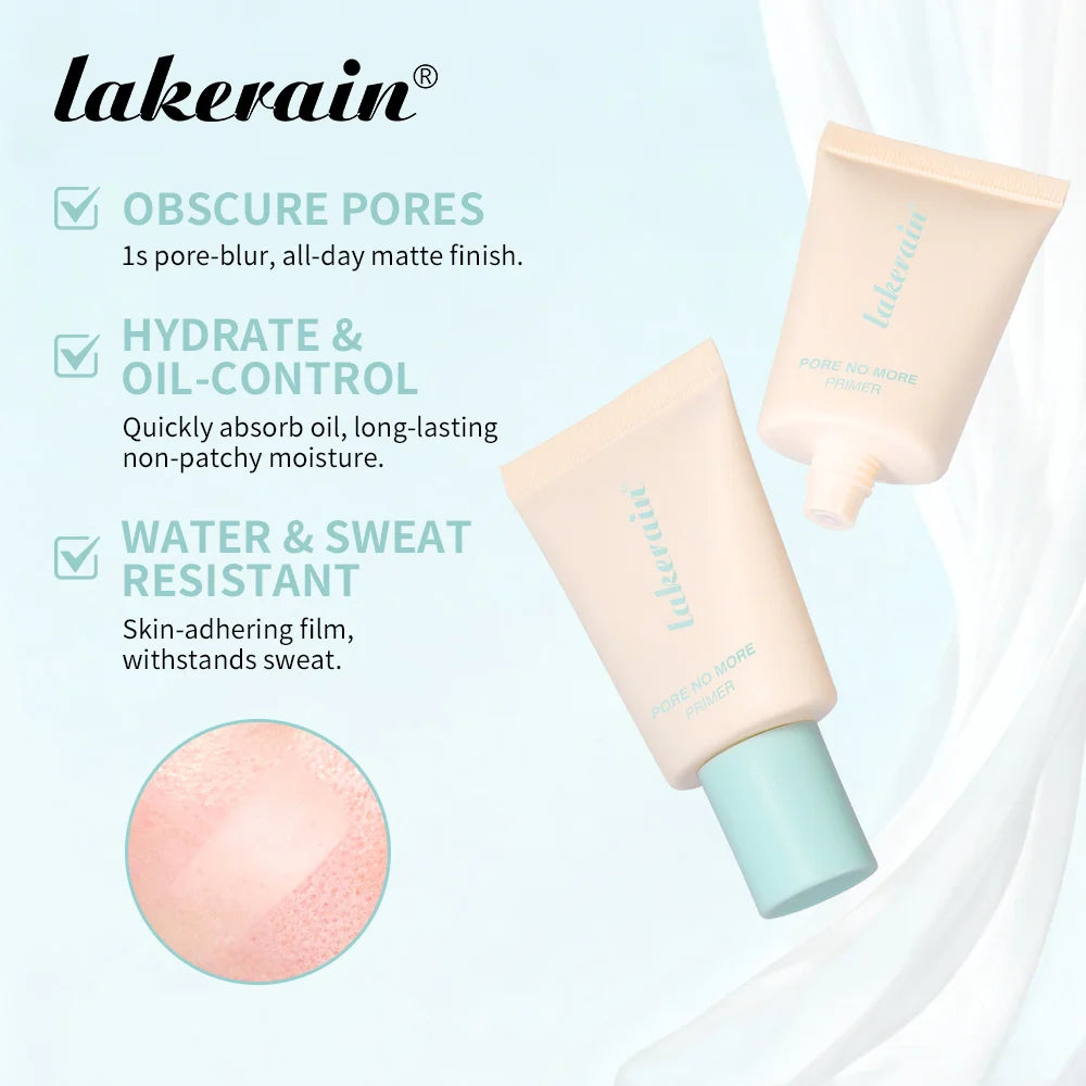 Pore No More Primer & Glow Foundation Set Moisturize Brighten Skin Long Lasting Oil Control Waterproof Sweatproof Primer Kit Oasis Select