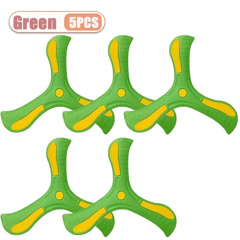 1-20PCS Tri-Blade Boomerang for Kids Outdoor Toys Safe Durable Flying Disc Family Fun Sport Game Parent-Child Interaction Oasis Select Green-5PCS