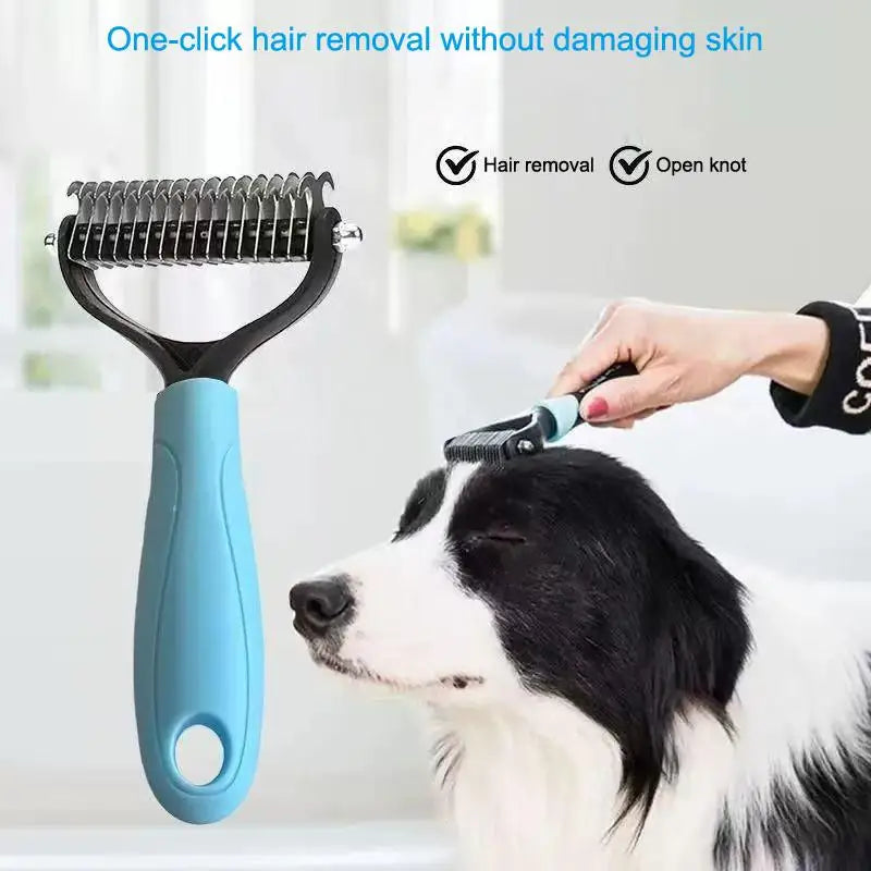 Professional Pet Deshedding Brush 2 Sided Dematting Dog And Cat Hair Remover Grooming Shedding Supplie Oasis Select