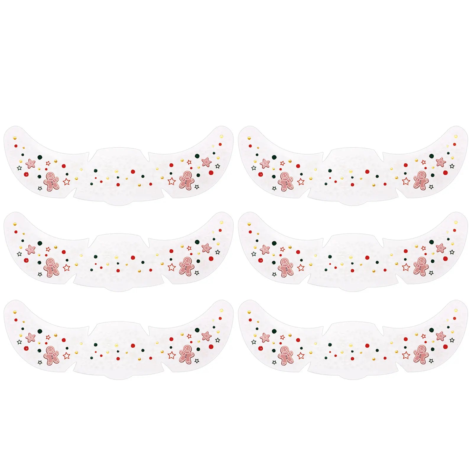 6-Pack Christmas Glitter Freckle Temporary Face Tattoo Stickers