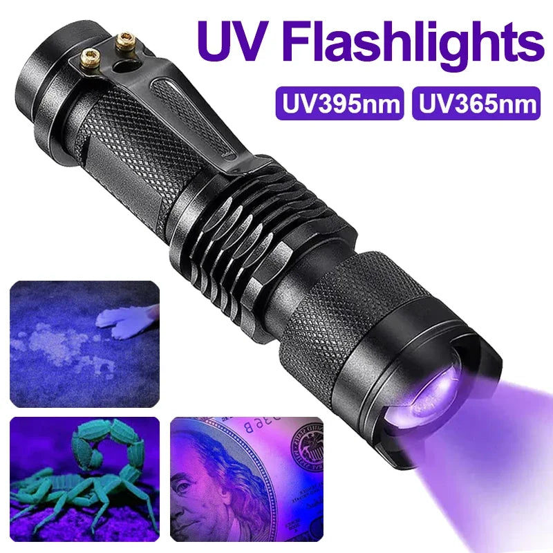LED UV Blacklight Flashlight 395nm – Aluminum Inspection Torch