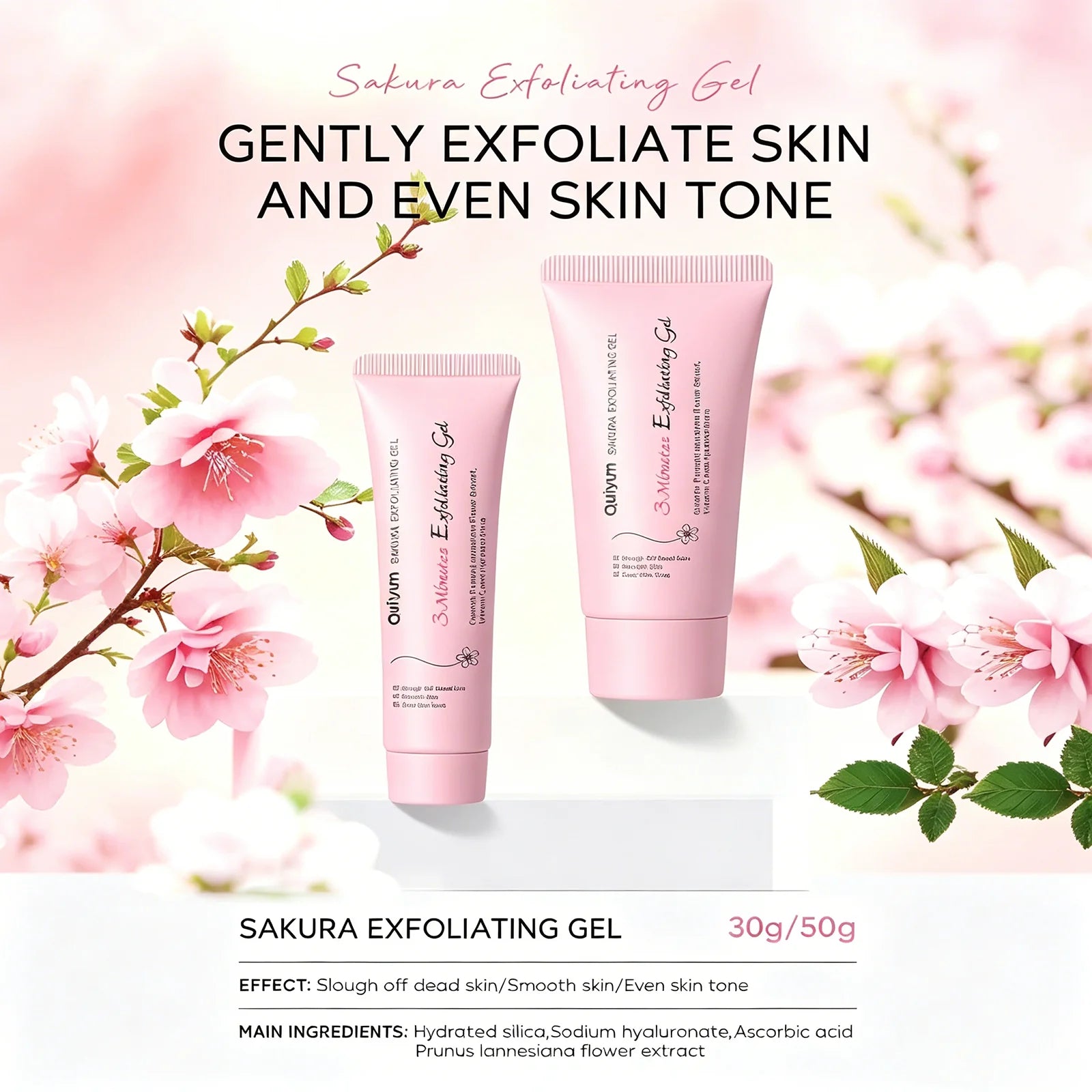 Sakura Peeling Exfoliating Gel Facial Scrub Deep Clean Even Skin Tone Moisturizing Repair Face Care For All Skin Types 30g 50g Oasis Select