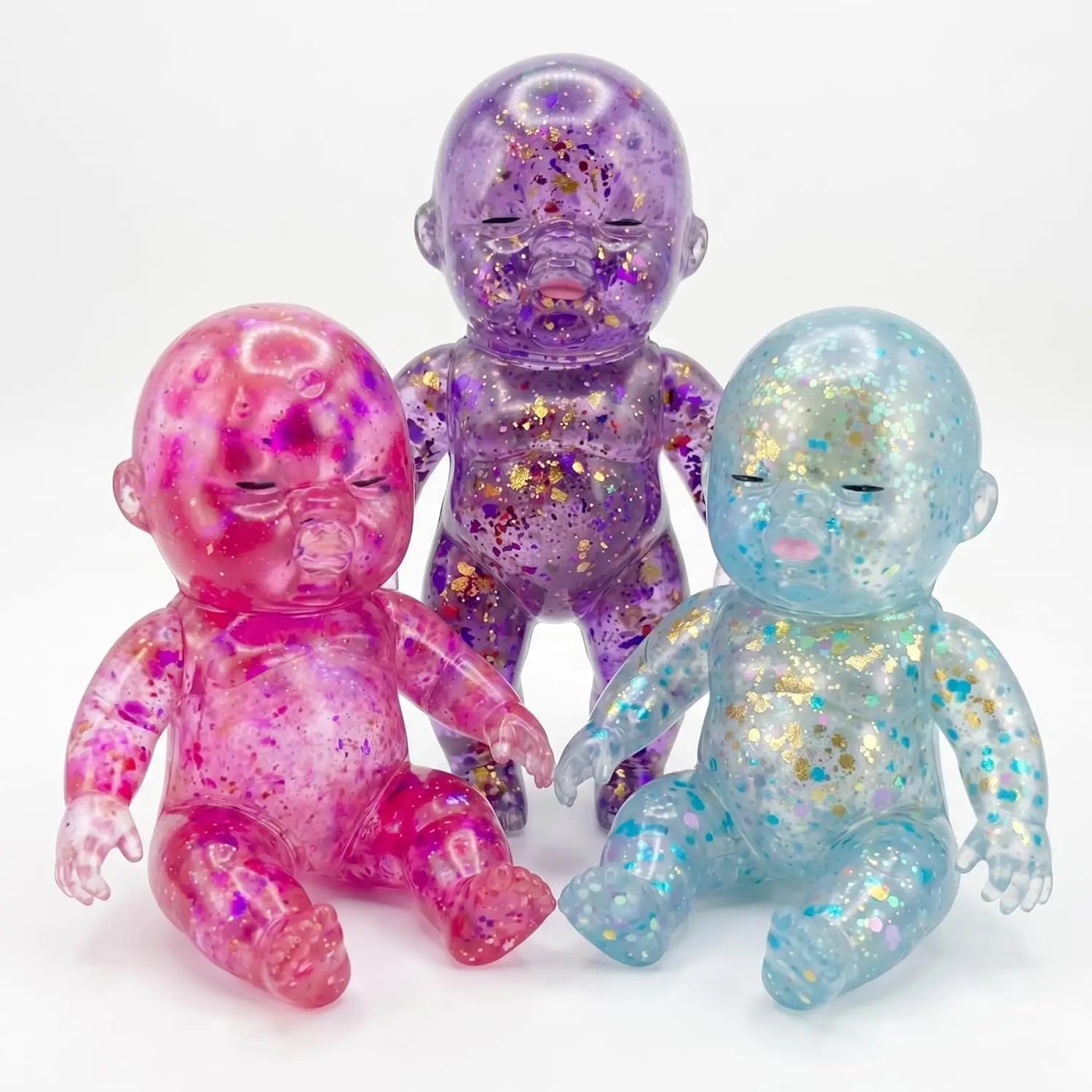 Stress Anxiety Relief 1pc Glitter Silicone Baby Squeeze Toys Slow Rebound Fidget Toys Soft Satisfying Sensory Toys For Kids Oasis Select 3 pcs